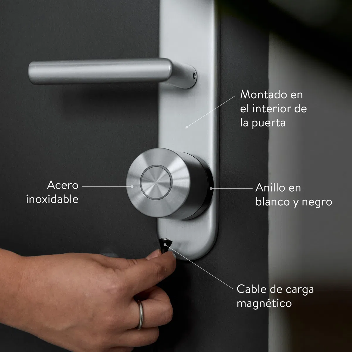 Nuki Smart Lock Ultra, cerradura electrónica von Bluetooth, WiFi & Matter, Integración sencilla en el Smart Home, Abrir la puerta con acceso remoto, con 3 modos de bloqueo diferentes