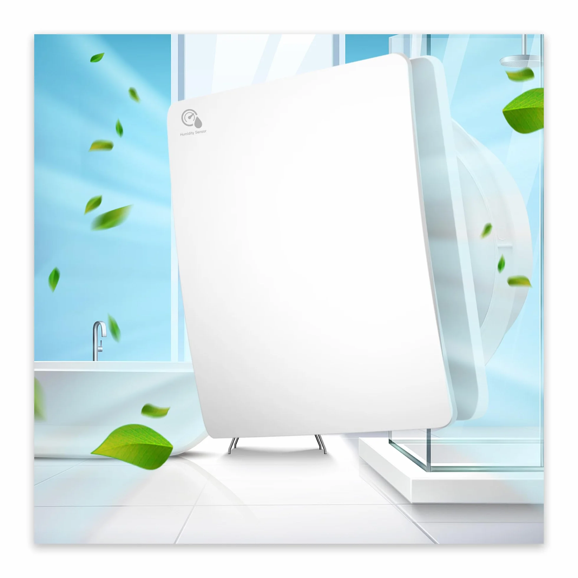 100 mm Ventilador Extractor de Baño con Sensor de Humedad y Temporizador Ventilador Silencioso ≤34 dB, Válvula Antirretorno, 95 m³/h Montaje en Pared,Techo o Ventana para Baño,Cocina,Inodoro