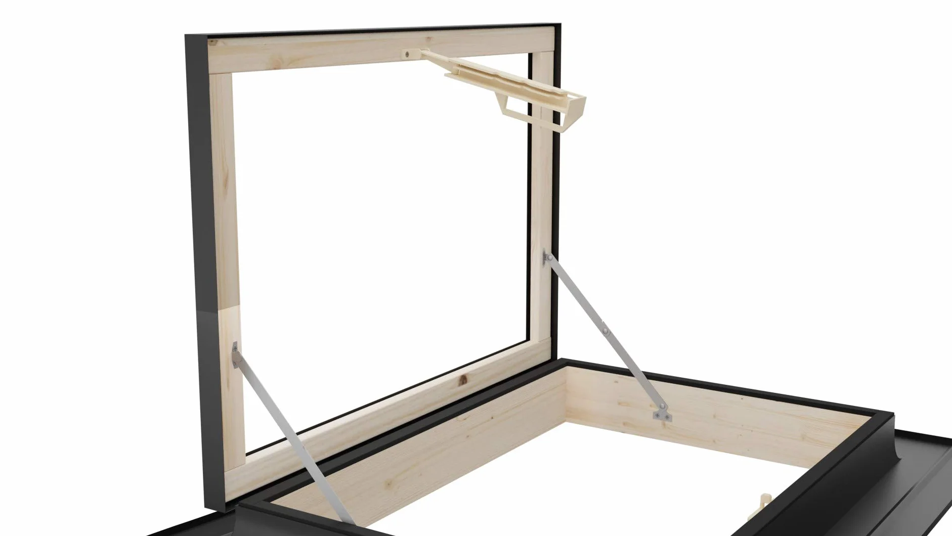 Emica - Claraboya abertura Libro de Aluminio | Línea Best Vidrio Antigranizo y Seguridad Interna 4T-9-4T | Madera de abeto | Ideal para salida de tejado | Ventanas para Tejados (45x55 Base x Alto)