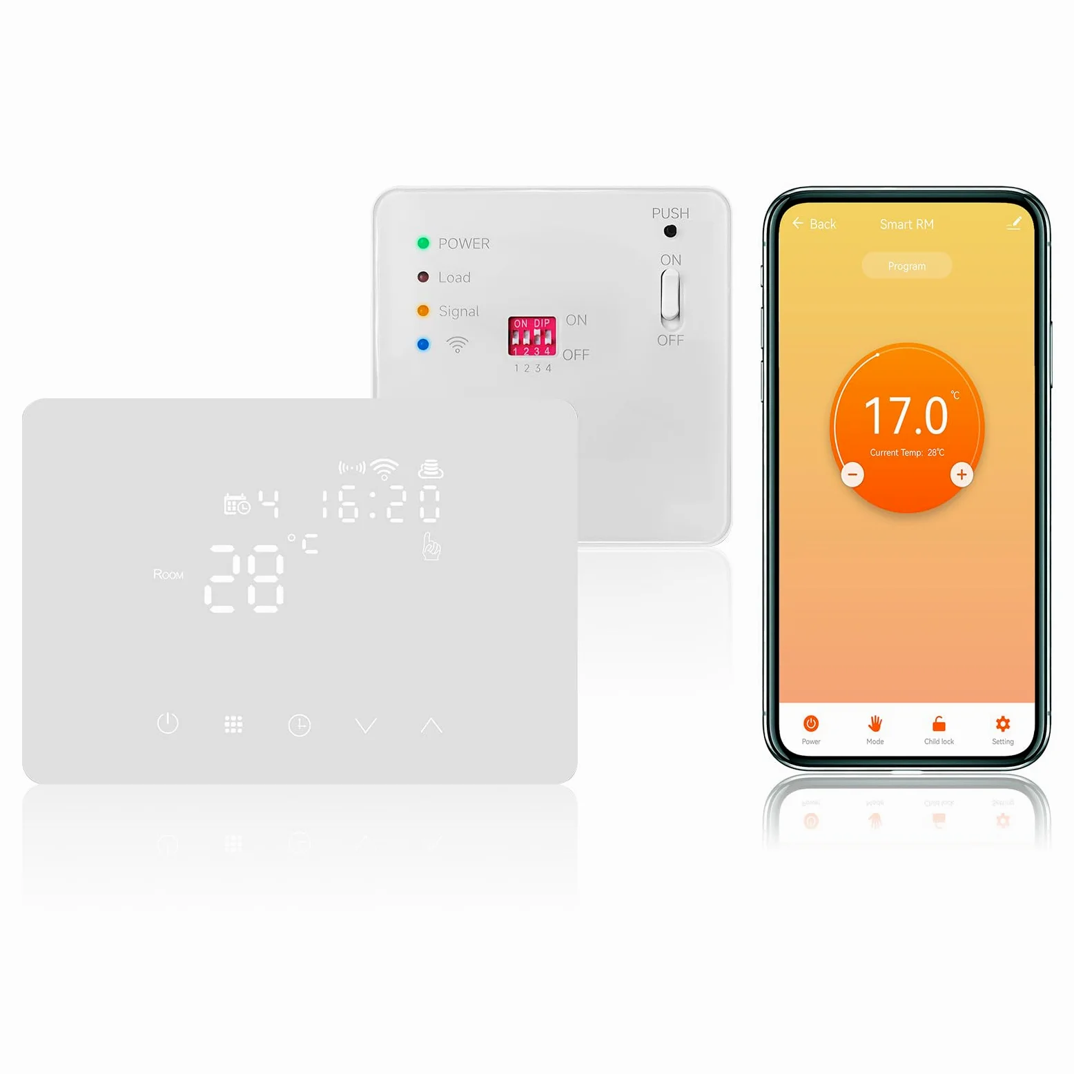 KETOTEK Termostato Inalámbrico con RF Receptor WiFi para Caldera 5A, Kit de Cronotermostato Calefaccion Inalámbrico con 220V Receptor Programmabile Compatible con Alexa, Control por App y Voz