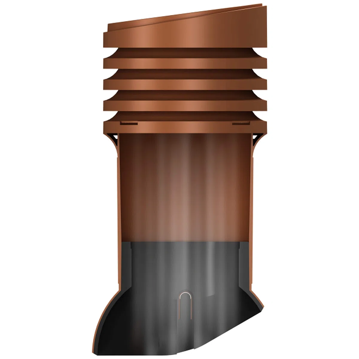 Chimenea de ventilación PRO DN125 para Koramic – L15 (alicates), tejas de teja, Extractor Chimenea (RAL 8017 – marrón)