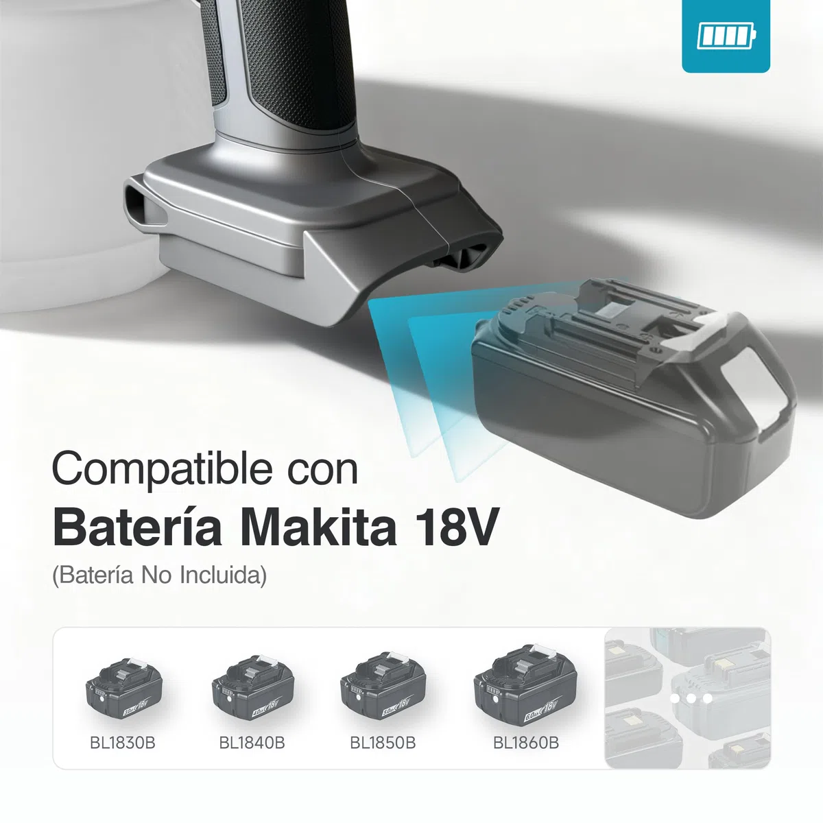 Tilswall Pistola Pintura Bateria, 90000RPM Motor Sin Escobillas, Electrica Pistola de Pintura Inalámbrica Compatible con batería Makita de 18V(Sin batería), Depósito de 1300ml con Llenado Lateral