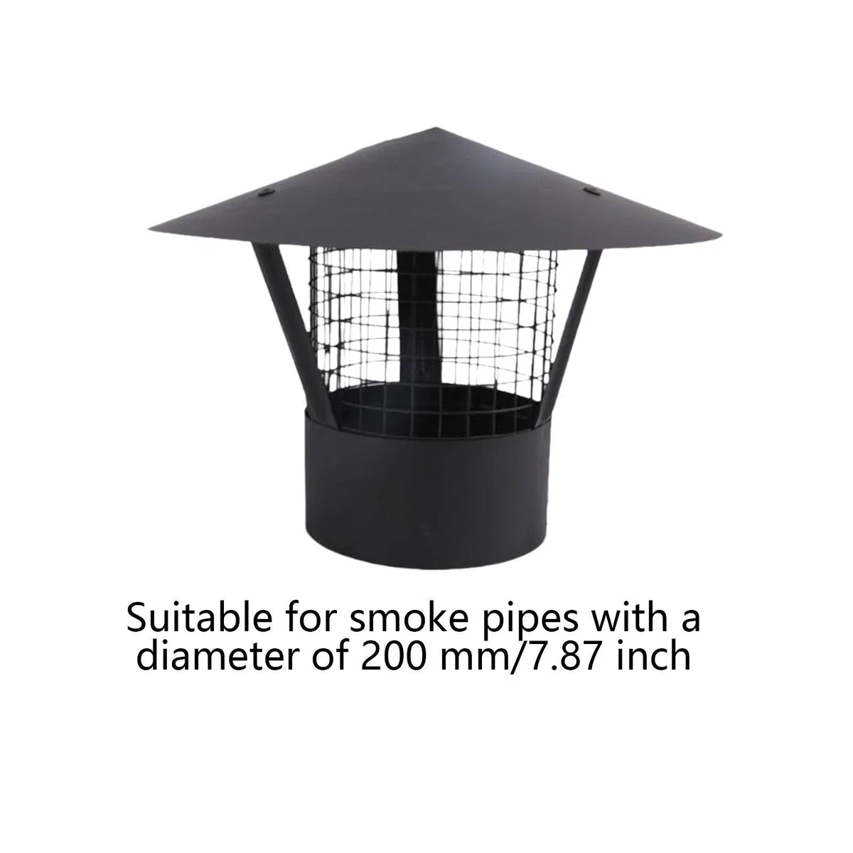 Cubierta de ventilación para chimenea de acero inoxidable, Apto para tubería de 200 mm
