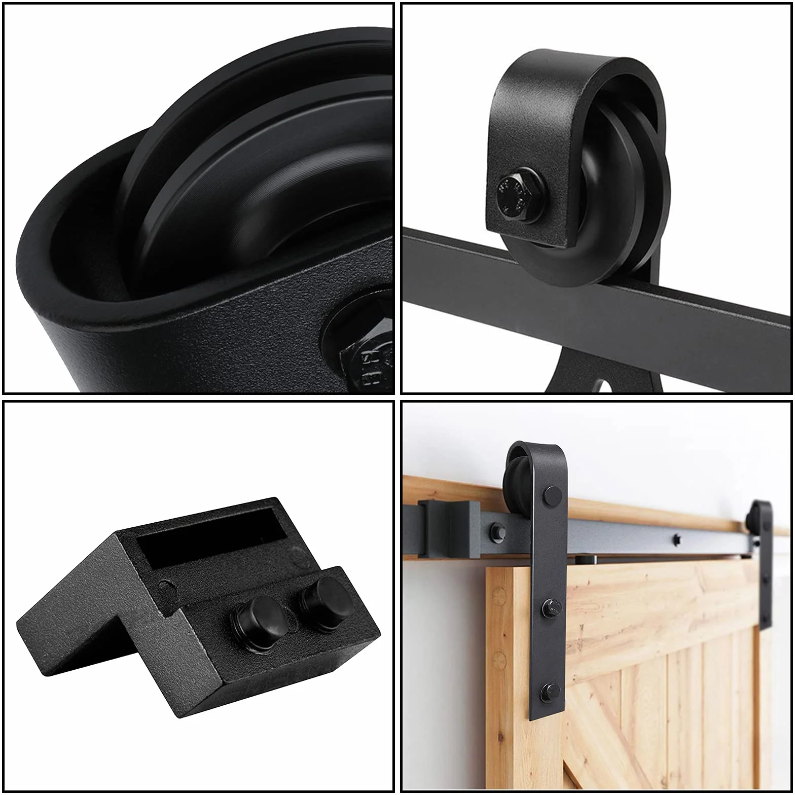 Jopassy 183cm (6FT) Juego de herrajes para puertas correderas, Kit de sistema de puerta corredera, Puertas correderas capacidad de carga 150kg, Riel de puerta corredera para puerta individual de