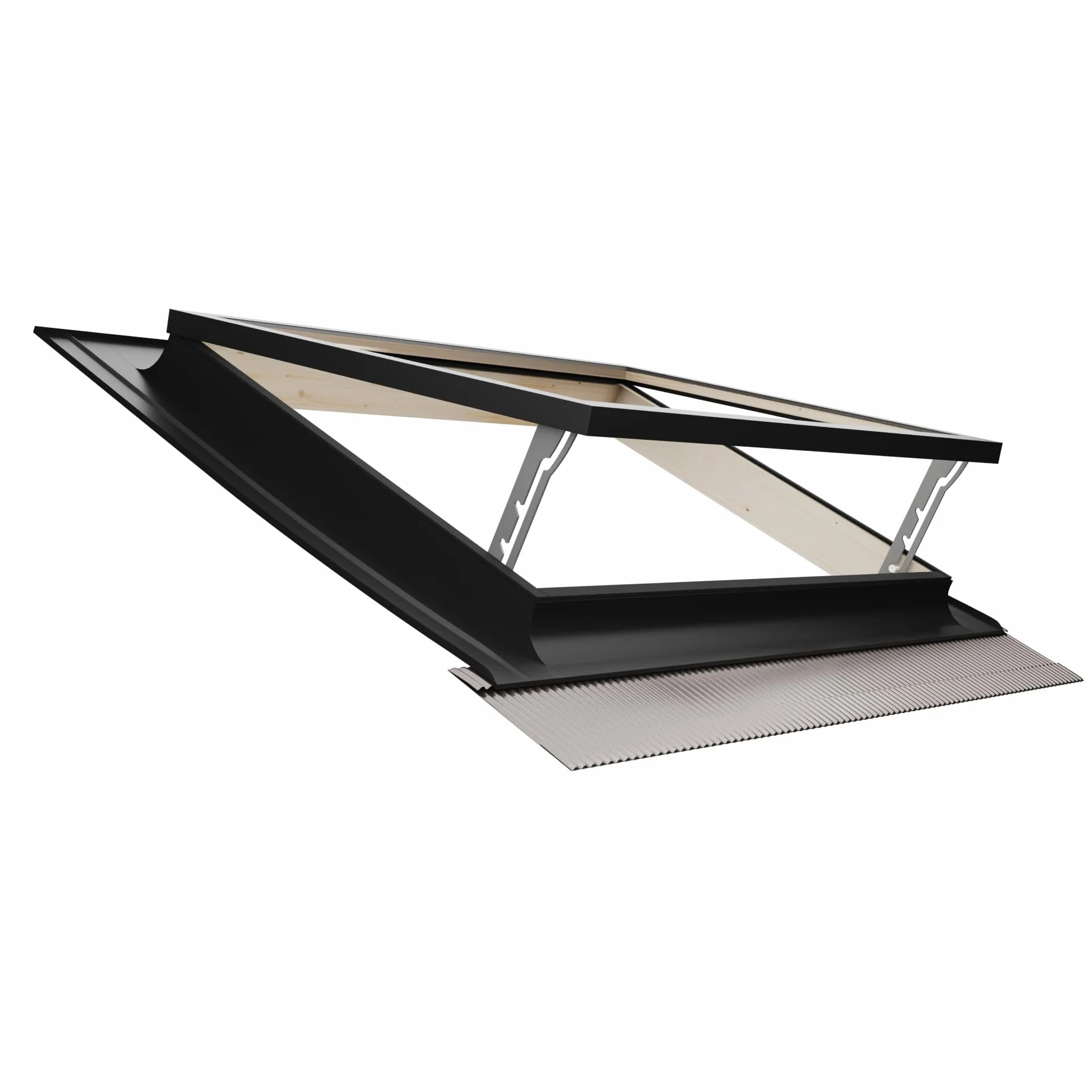 Emica - Claraboya abertura Vasistas en Aluminio | Línea Best Vidrio Antigranizo y Seguridad Interna 4T-9-4T | Tirador con 4 posiciones de apertura | Ventanas para Tejados (72x48 Base x Alto)