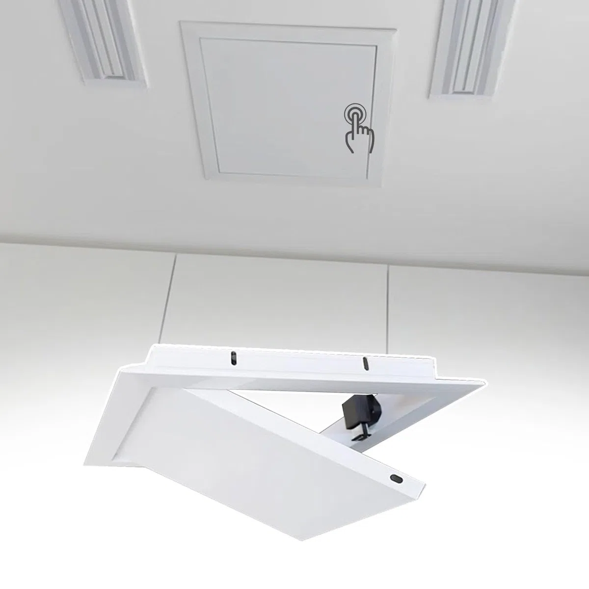 Trampilla Pladur Panel de Acceso Para Techo con Apertura Por Clic, Pequeño Panel de Acceso para Trampilla de Revisión de Fontanería, Tapa de Acceso a Servicios con Marco de Aluminio(White,25x25cm(9.8x