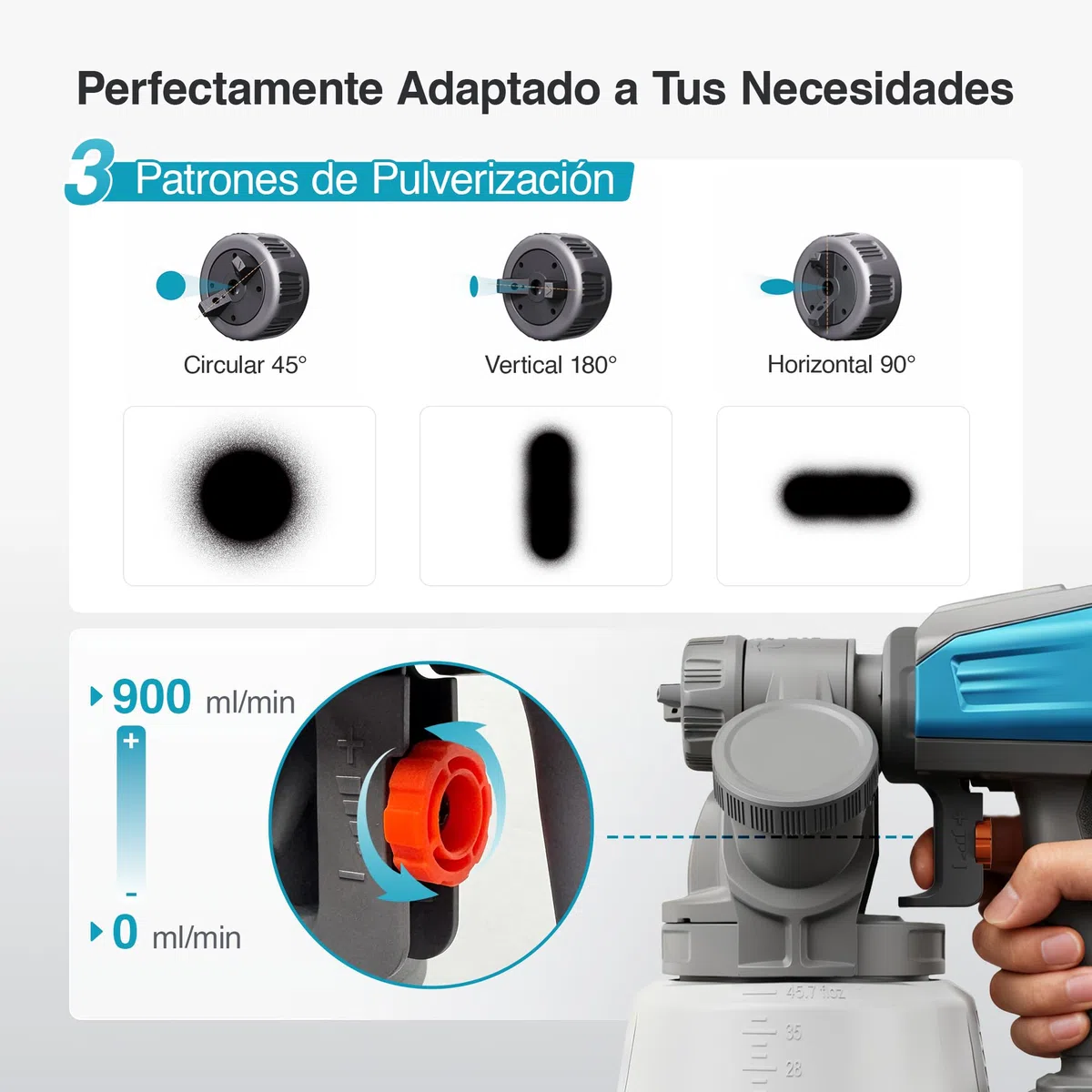Tilswall Pistola Pintura Bateria, 90000RPM Motor Sin Escobillas, Electrica Pistola de Pintura Inalámbrica Compatible con batería Makita de 18V(Sin batería), Depósito de 1300ml con Llenado Lateral