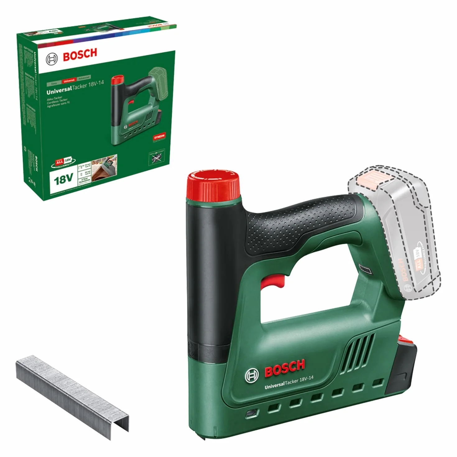 Bosch Home and Garden 06032A7000 Grapadora a batería UniversalTacker 18V-14 (no incluye la batería)