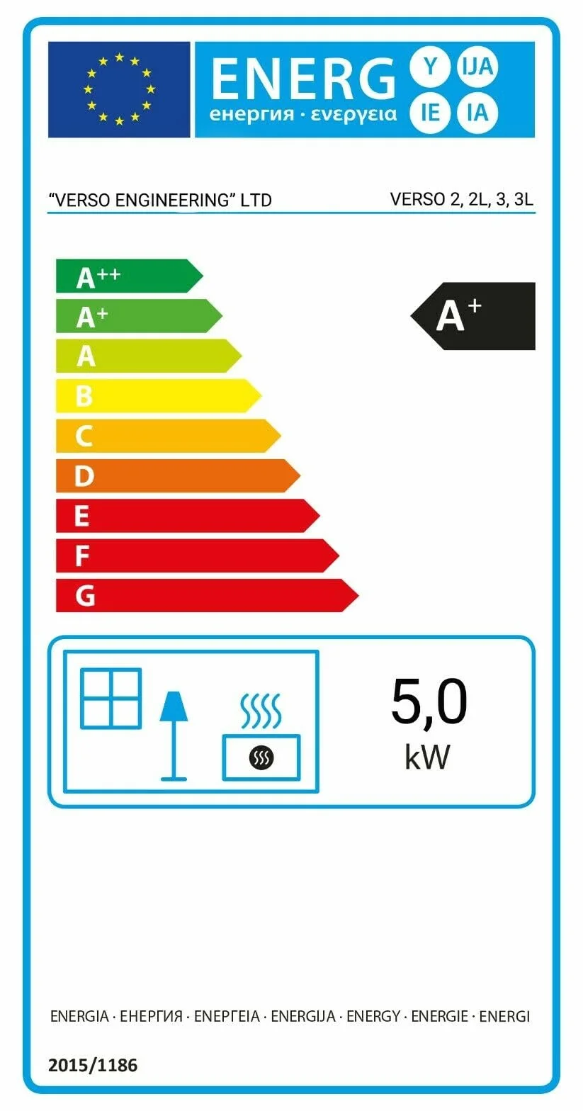 Generic EEK A+ Verso - Estufa de leña pequeña (3 L, potencia de 5 kW, compacta y eficiente, ideal para el hogar y el jardín)