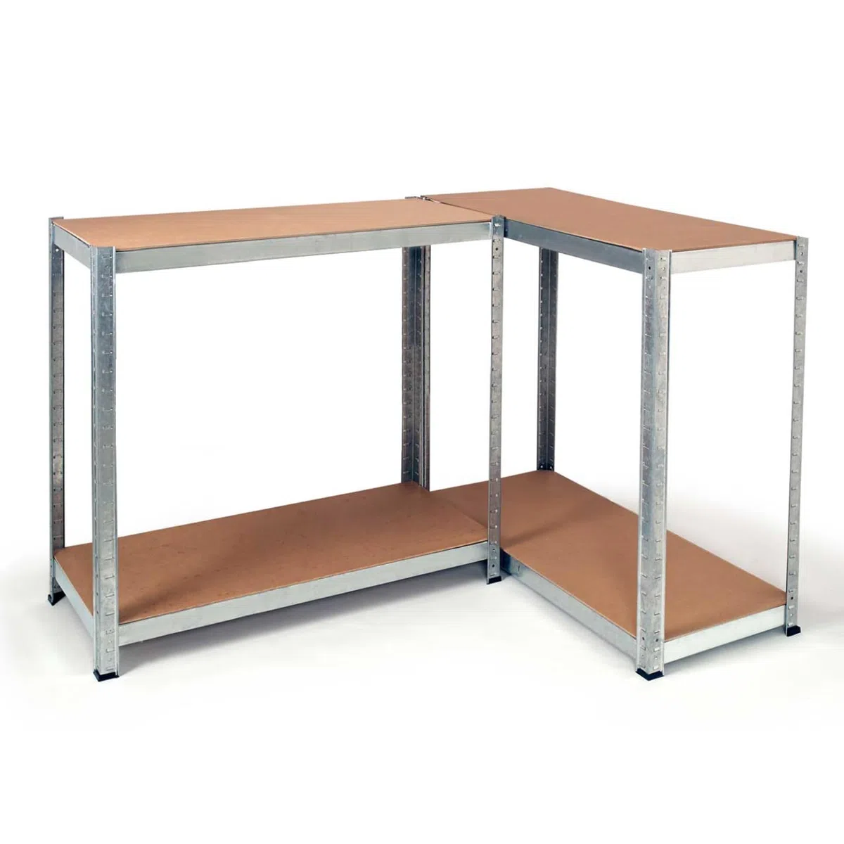 IDMarket - Juego de 3 estantes modulares Cargas pesadas 12 bandejas H 150 cm