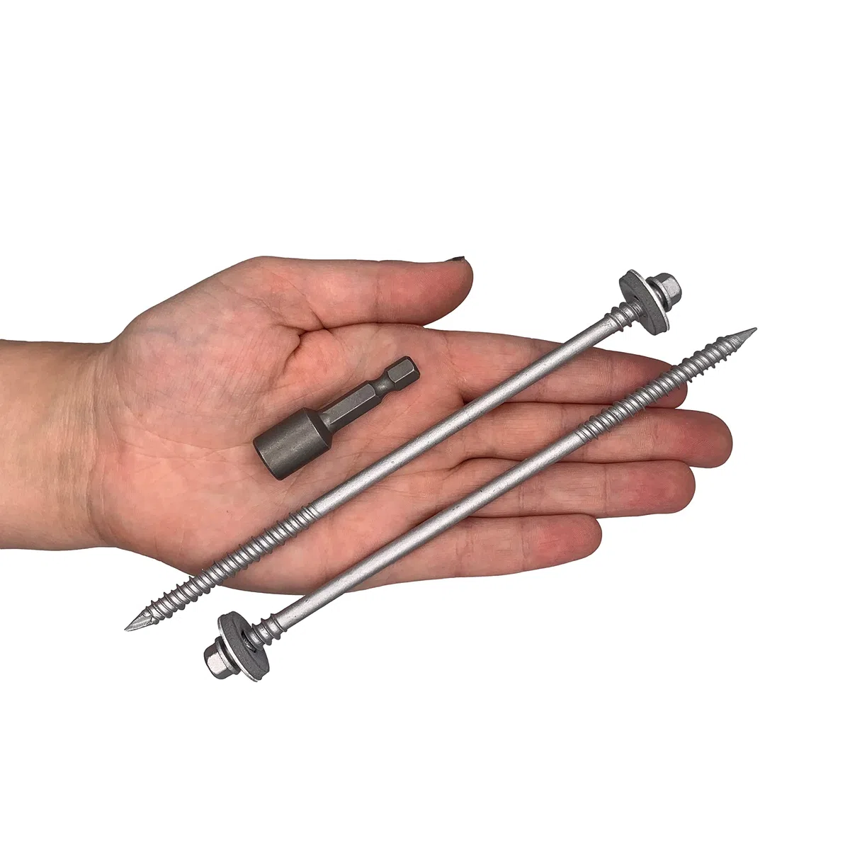 Paquete de 50 tornillos autoperforantes de cabeza hexagonal de acero al carbono de 6,4 x 160 mm con arandelas EPDM para fijar paneles sándwich (50, 6,4 x 160 mm)