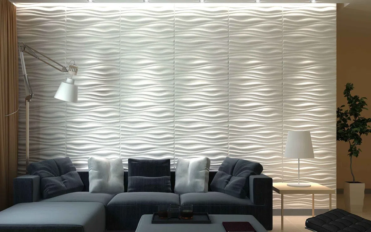 Art3d Paneles de pared 3D con textura de tablero de ondas de PVC, onda blanca, 12 tejas,cubrir de 3 metros cuadrados