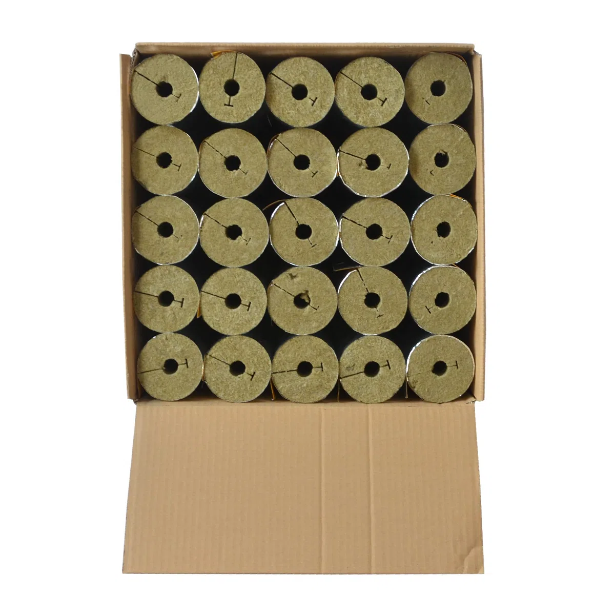 Caja de cartón completo con revestimiento de aluminio, aislamiento de tuberías, lana de roca con conductividad térmica 0.040 (lana de roca, 28 x 30 mm x 1 metro)
