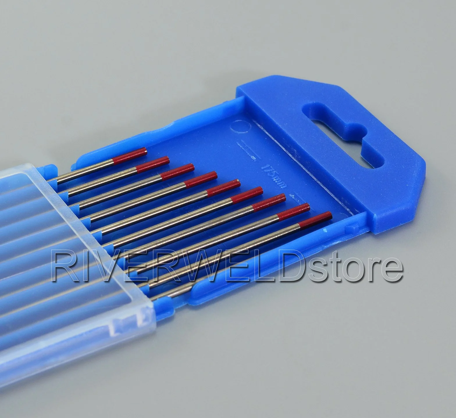RIVERWELD Electrodo de tungsteno para soldadura TIG rojo WT20 toriado al 2% 2,0 mm x 150 mm 10 unidades