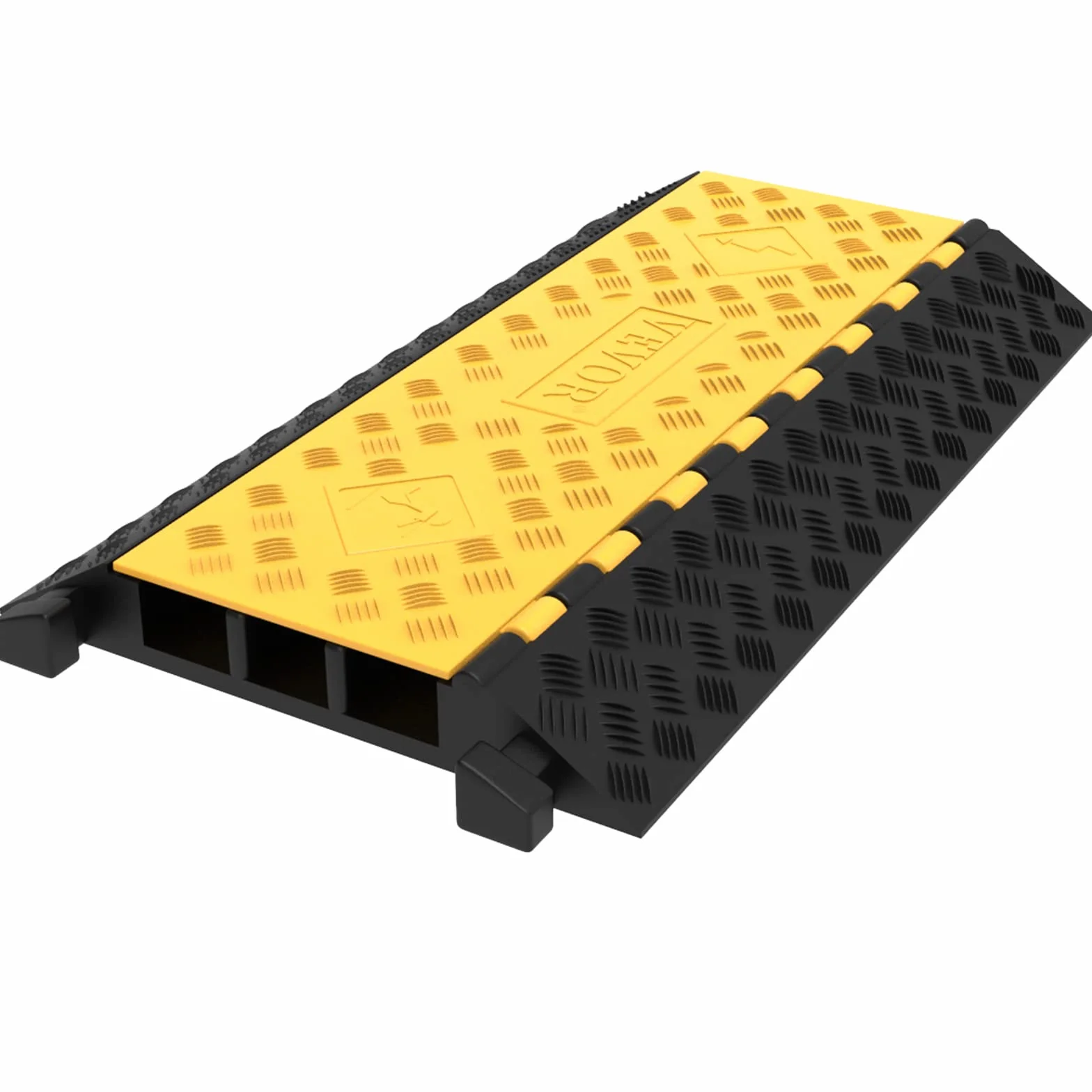 VEVOR Rampa de Protector de Cable 3 Canales Capacidad de Carga 22,046-44,092 Libras Pasacables Suelo 93x49x6.8cm El Reductor de Velocidad para Protección de Cables Eléctricos