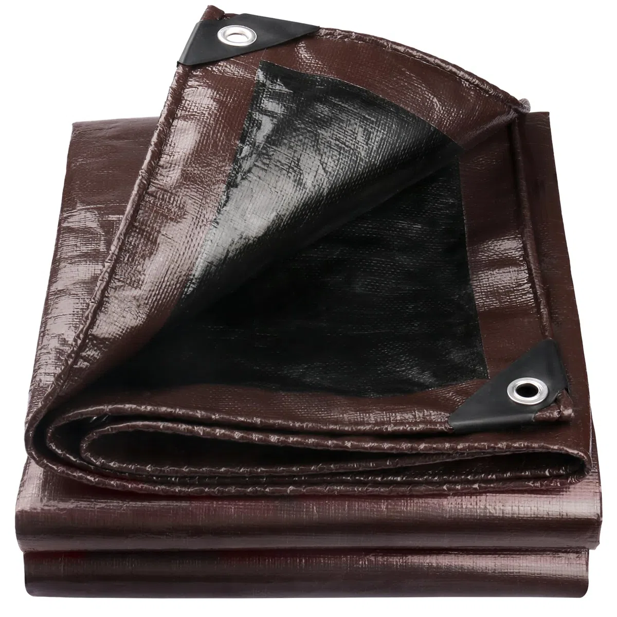 Onarway Lona impermeable y resistente: 5 m x 5 m, 150 g/m², impermeable, con ojales reforzados, lona multiusos para exteriores, color marrón y negro
