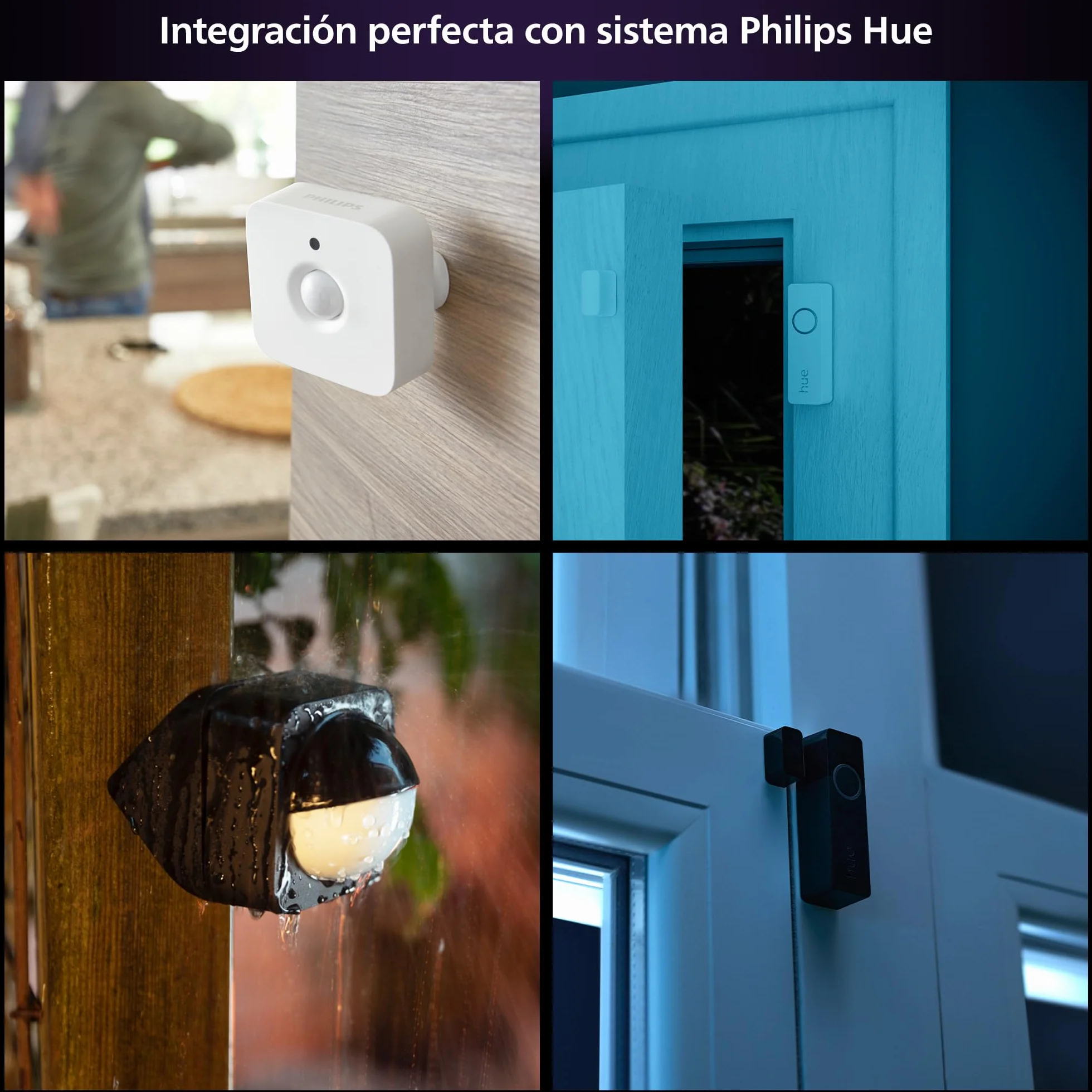 Philips Hue Secure Sensor de Contacto Inteligente para Puertas y Ventanas, Control de Vigilancia y Luz Inteligente con Solo una App, Requiere Bridge, Pack de 2 Sensores, Blanco