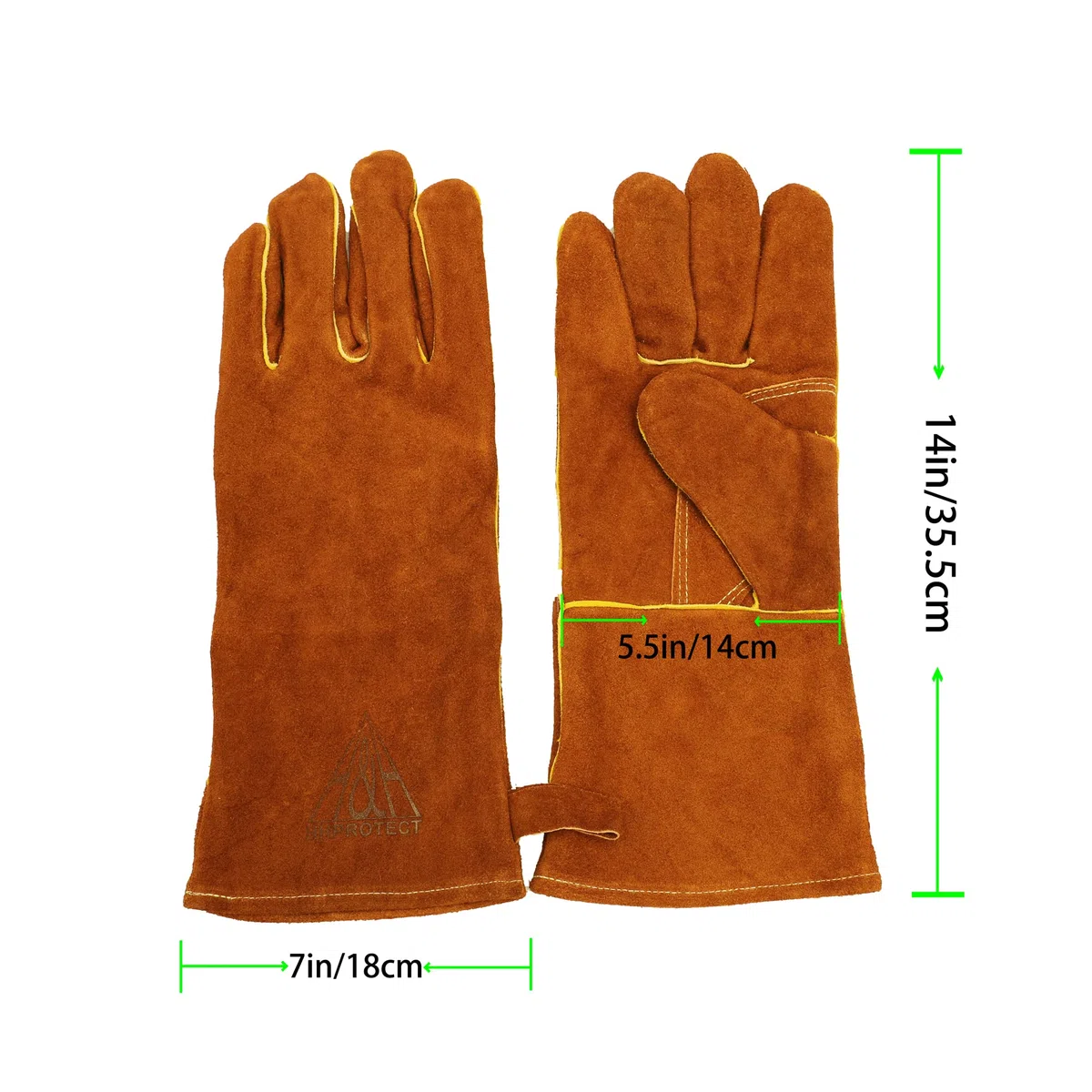 Guantes de soldadura para horno resistentes al calor Guantes de trabajo de cuero para chimenea, barbacoa, soldador, parrilla, horno, estufa, tig guantes de trabajo