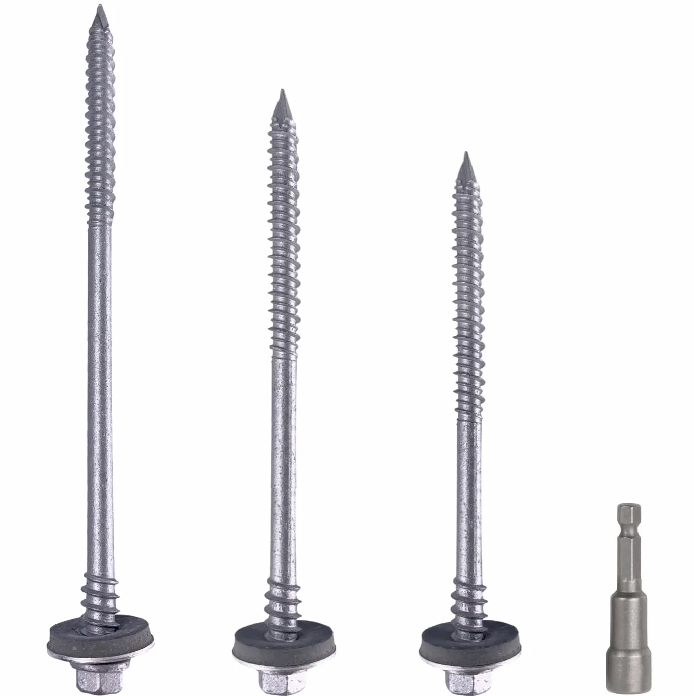 Paquete de 50 tornillos autoperforantes de cabeza hexagonal de acero al carbono de 6,4 x 160 mm con arandelas EPDM para fijar paneles sándwich (50, 6,4 x 160 mm)