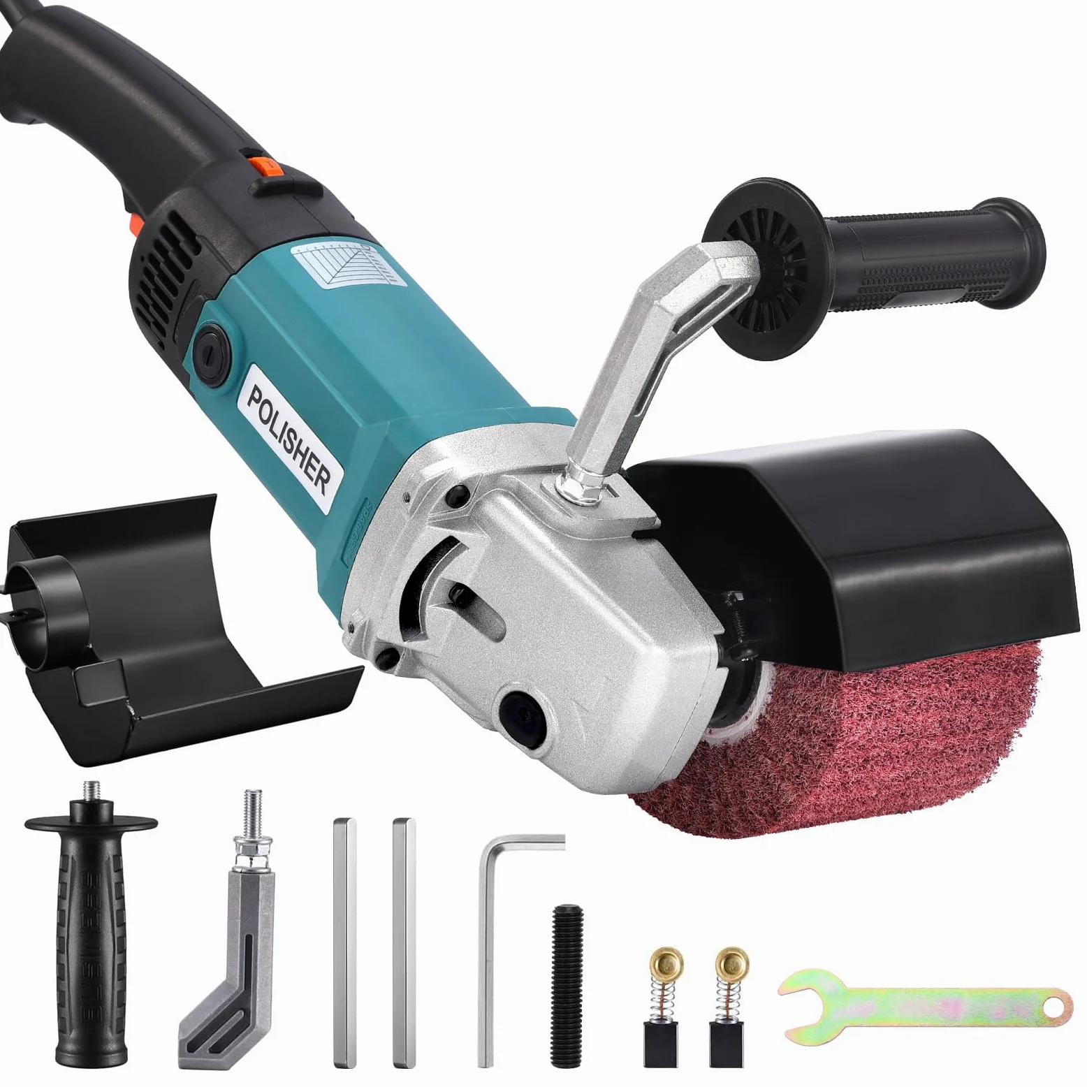 Yofuly 1400W Máquina de Satinado, Satinadora Lijadora de Cepillo, Cepilladora Eléctrica Lijadora de Rodillo para Madera, Plástico, Metal y acero Inoxidable, Máquina de Satinar Para Pulir, Lijar