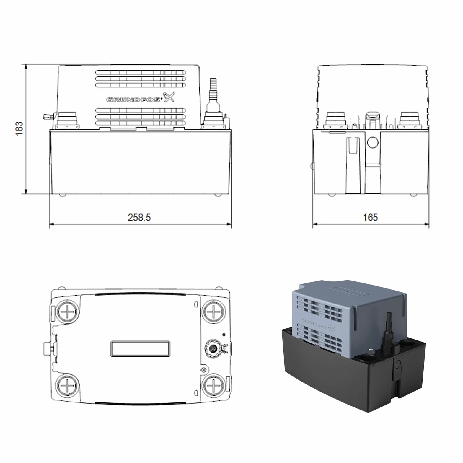 Grundfos conlift - Bomba evacuación condensado conlift1-ls