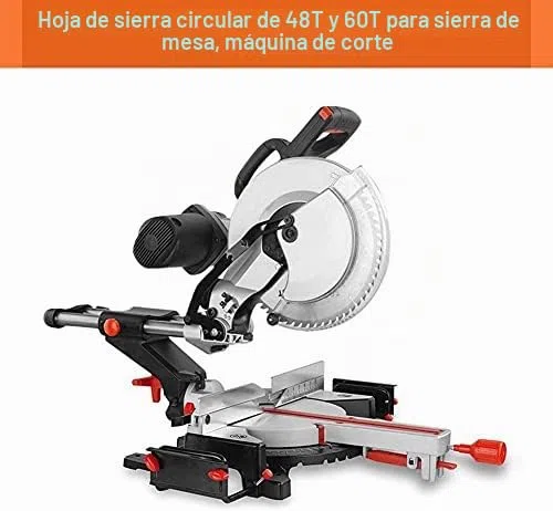 Hoja de Sierra Circular Optiline Wood, 250x30mm, 48T y 60T, Profesional para Corte de Metal y Madera, Compatible con Sierras Circulares de Mesa
