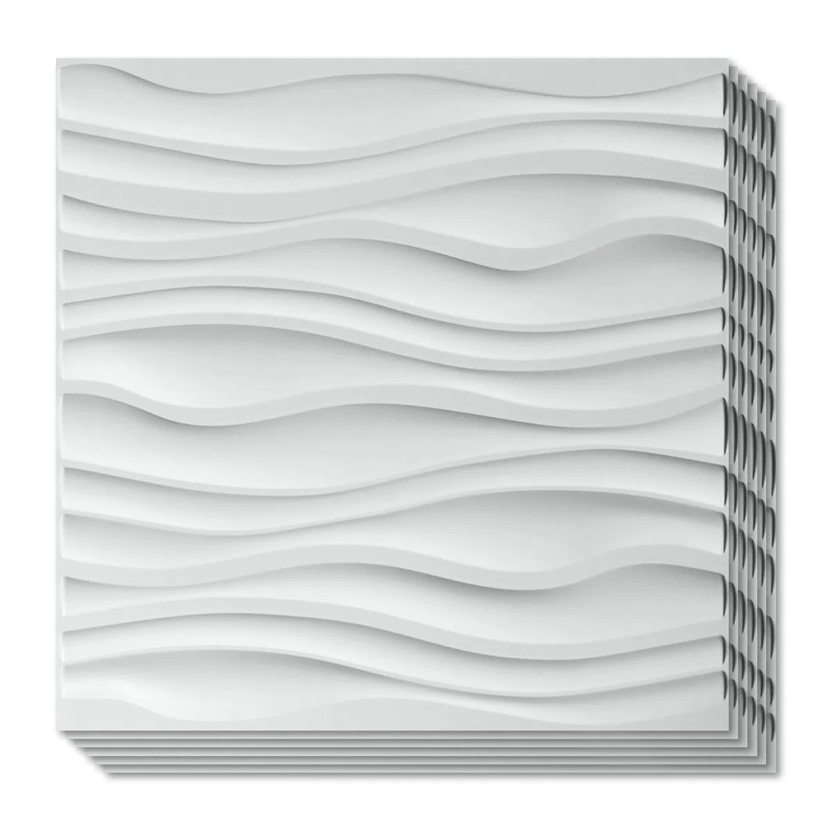 Art3d Paneles de pared 3D con textura de tablero de ondas de PVC, onda blanca, 12 tejas,cubrir de 3 metros cuadrados