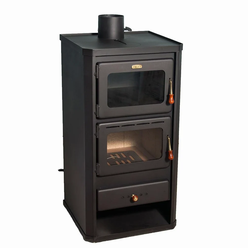 EEK A – Prity FM – Estufa de leña 12.1 con horno, Calentador Estufa de leña con alta potencia calorífica eficiente para casa, apartamento y casa de vacaciones
