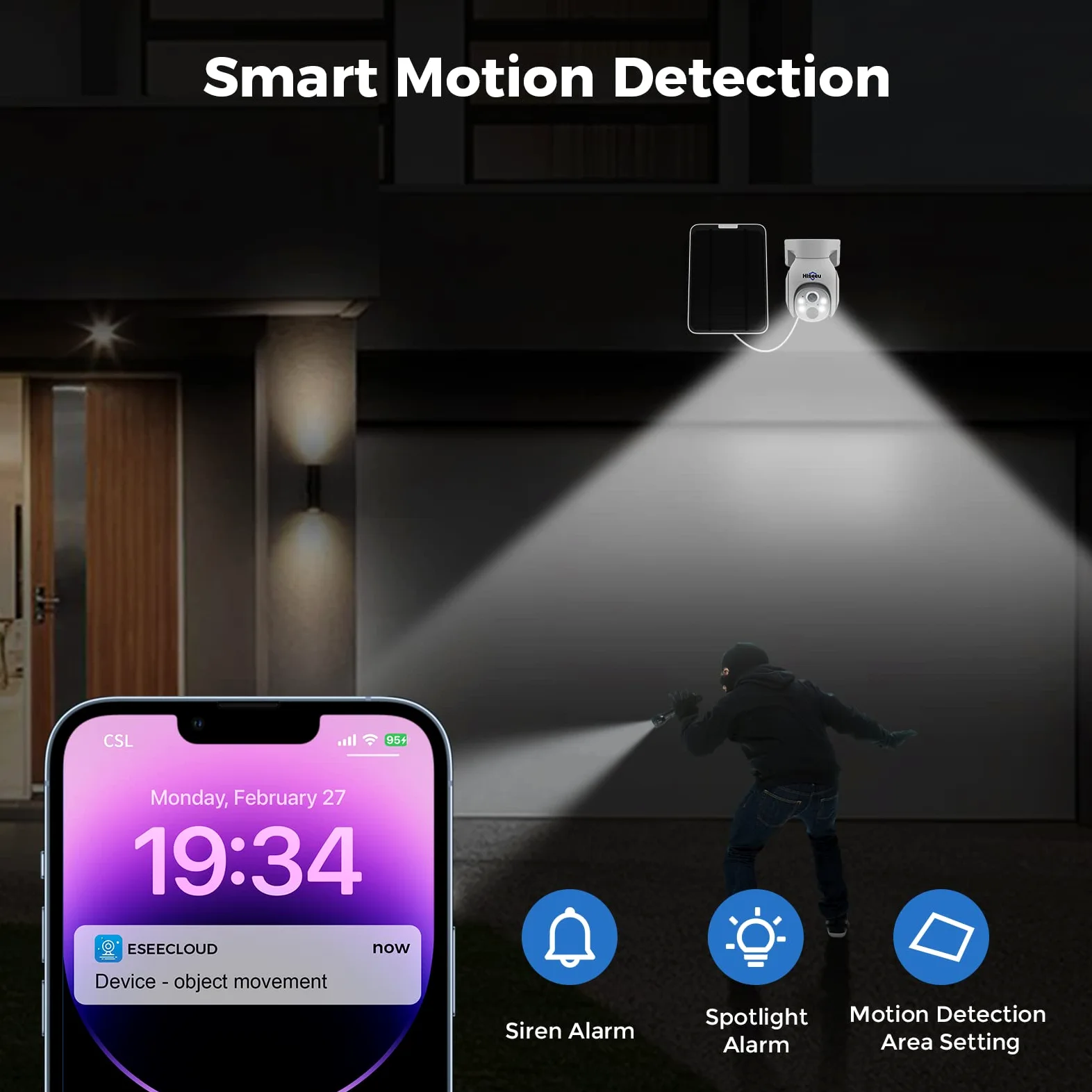 Hiseeu Solar Kit Cámara Vigilancia WiFi Exterior, 4X 4MP Solar Cámaras de Seguridad, 10CH NVR Sistema de Videovigilancia con 10" Monitor, Visión Nocturna, Detección de Movimiento, 1TB HDD