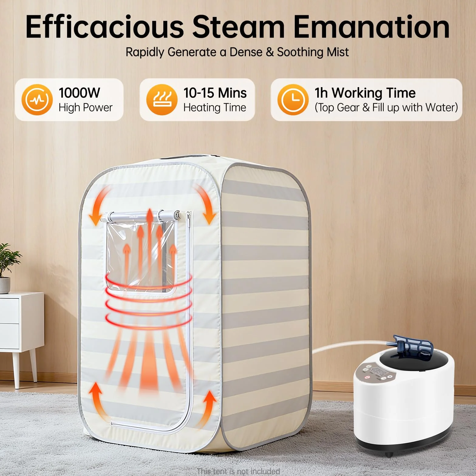Generador de vapor para sauna 3L acero inoxidable portátil con mando a distancia