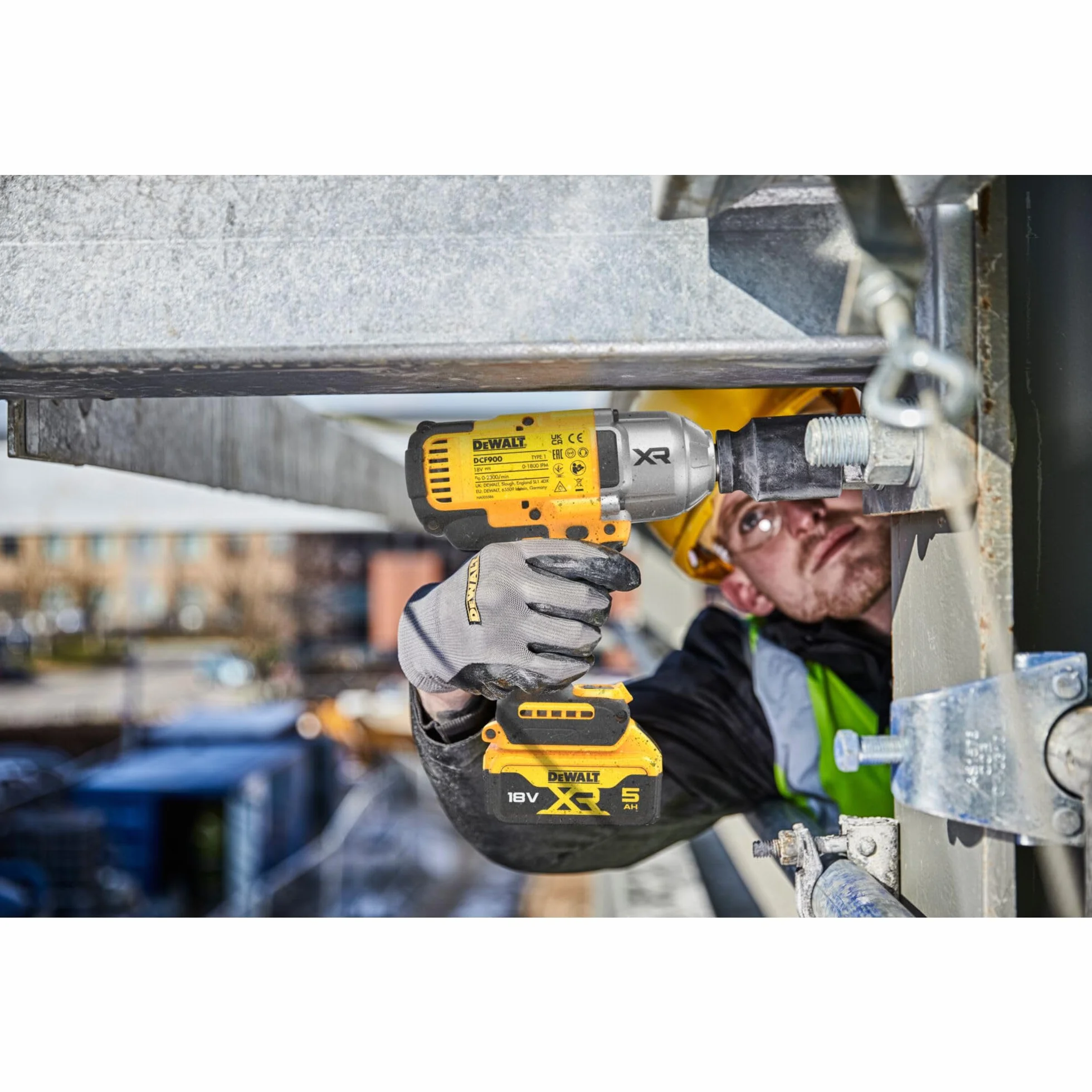 DEWALT DCF900NT-XJ - Llave de impacto a batería XR 18V, Par de apriete 1.396 Nm y Par de apriete 1.898 Nm, Incl. caja T-STAK, Sin batería/cargador