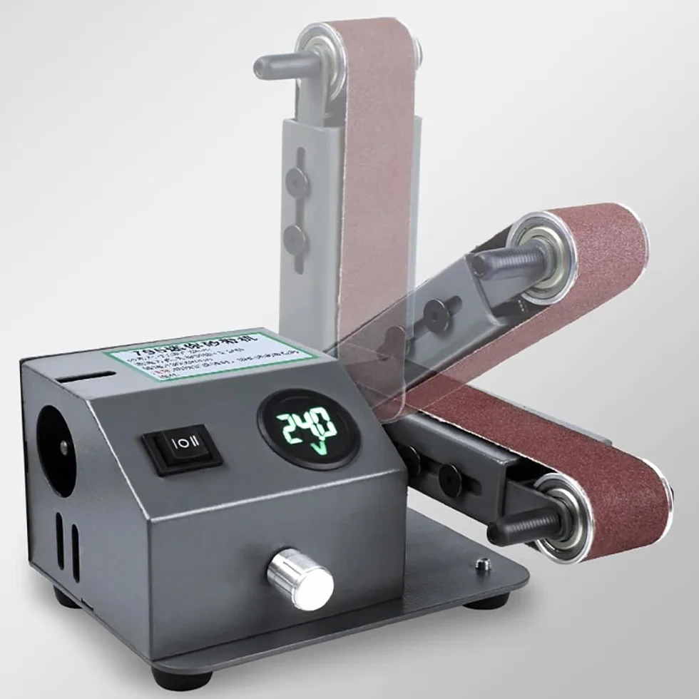 Mini Afilador de Cuchillos Eléctrico, Lijadora de Banda de Doble Propósito en Seco y Húmedo, Lijadora, Pulidora, Velocidad de 0-13000RPM