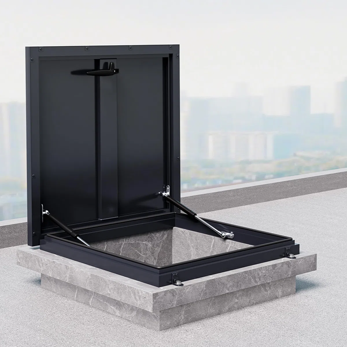 Trampilla De Suelo Placa De Cubierta De Escotilla De Tejado,Trampilla De Suelo Tapa De Salida De áTico Resistente(Interior:750 * 750mm/Exterior:860 * 860mm/Dimensiones Personalizables)