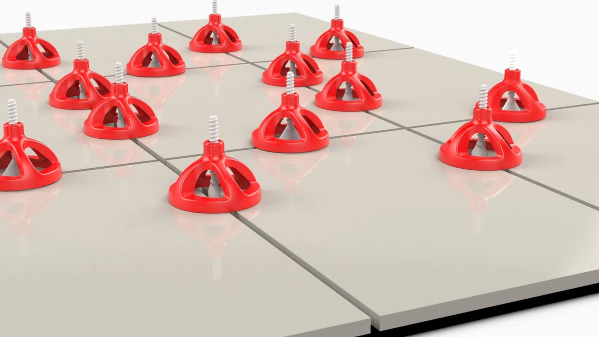 RUBI | KIT Cyclone Level System con Bridas Planas 1,5 mm | Incluye: 300 Bridas y 100 Campanas Reutilizables | Sistema para Facilitar Colocación Cerámicas de Gran Formato | Niveladores Azulejos