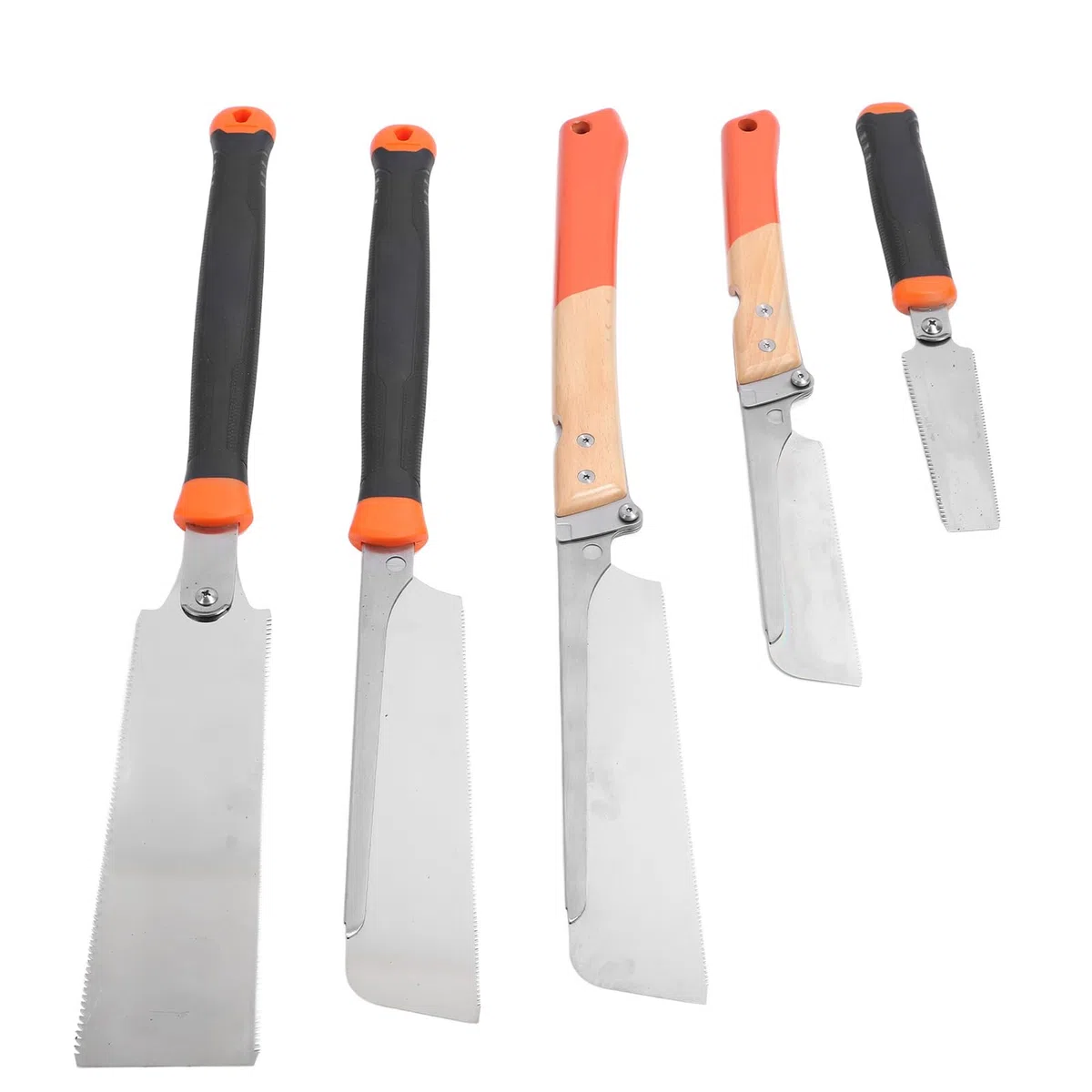 Cocoarm Juego de Sierra Manual para Carpintería, Juego de Sierra de Tracción para Carpintería de 5 Piezas con Cuchillas de Acero con Alto Contenido de Carbono SK5, Diseño Plegable y de Doble Filo,
