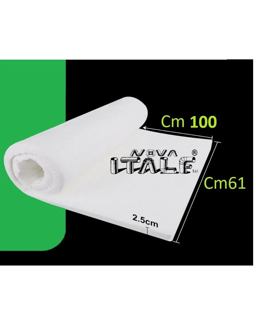 Cerámica fibra de lana, grosor 25 mm, densidad 96 kg/m3 – Aislamiento chimenea chimenea cocina horno alta densidad – Lana blanca (100 cm x 61 cm)