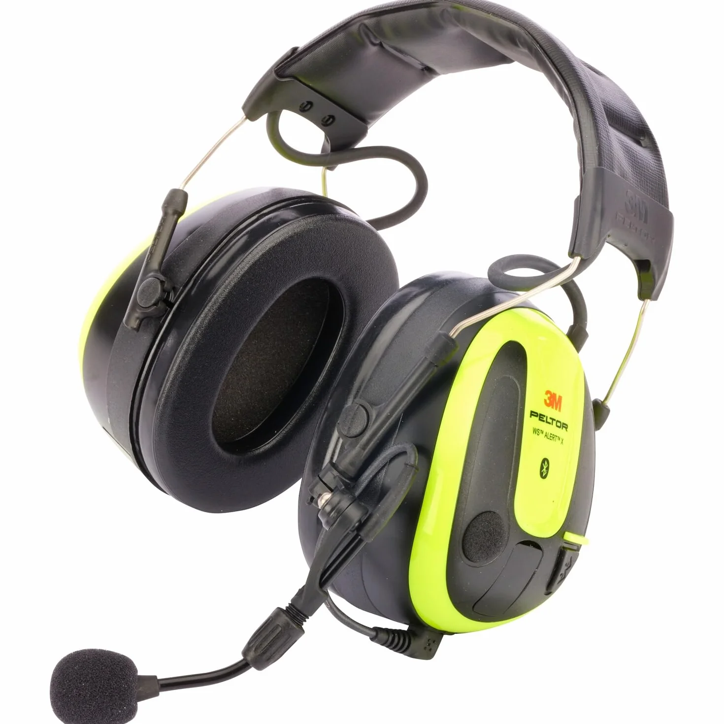Peltor 3M WS ALERT X MRX21A4WS6 Orejera, 30 dB, Amarillo, Auriculares Bluetooth con Micrófono Boom con Cancelación de Ruido, Kit de Higiene, Recordatorio, para entornos ruidosos