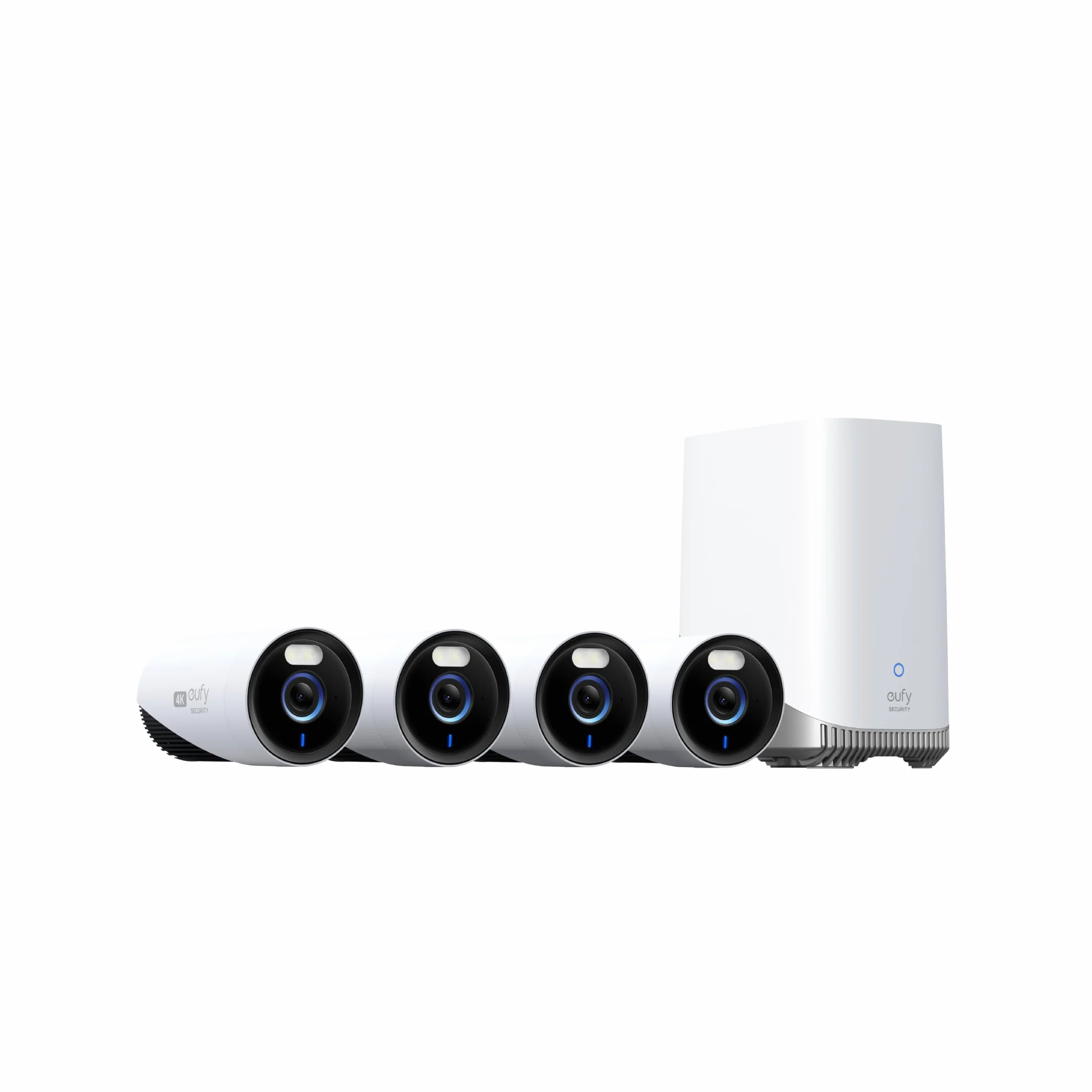 eufy Security eufyCam E330 (Profesional) con 4 cámaras, Seguridad 4K, grabación Continua, enchufable, NVR con Wi-Fi, Disco Duro de 1 TB, 10 Canales, Almacenamiento Local, sin cuota mensual