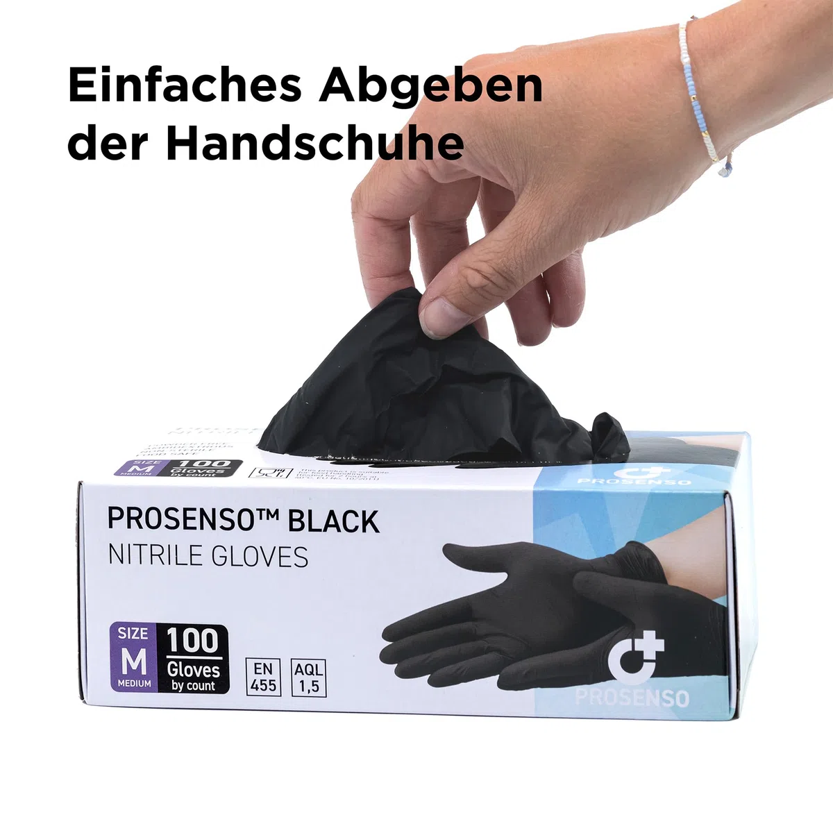 Guantes desechables Black Nitrile, color negro mate, 100 unidades, ideales para cocineros y tatuajes, seguros para alimentos y médicos (M)