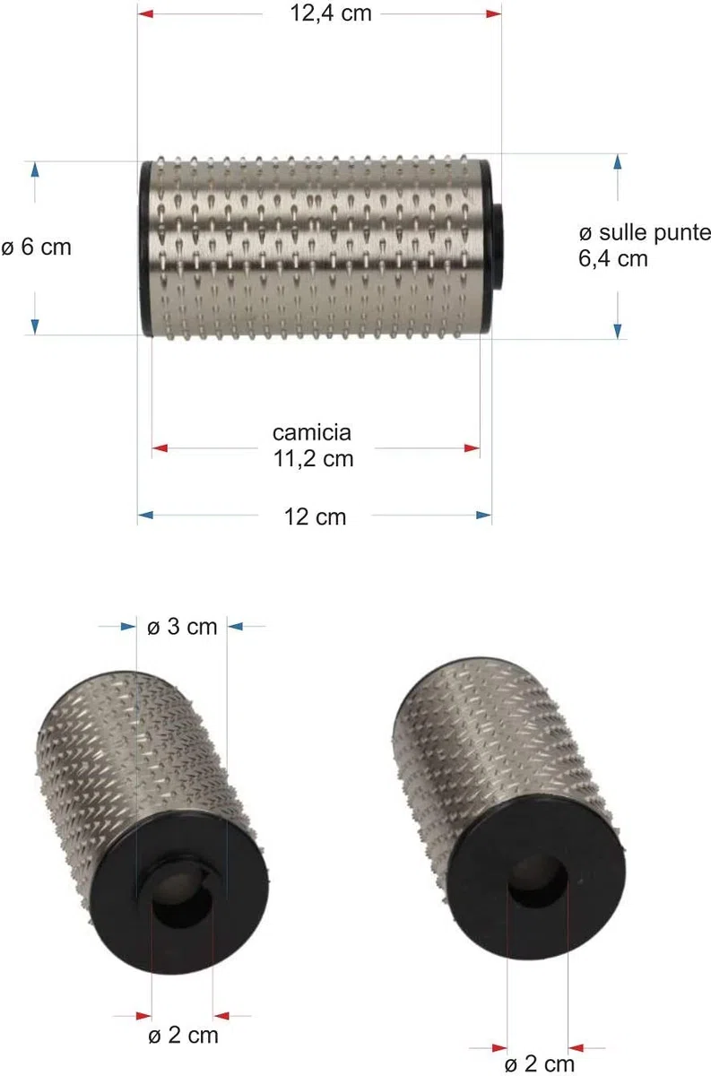 Repuesto para rejilla de rodillo de acero inoxidable Mod. 8 con bridas de plástico aptas para RGV - FAMA - SIRMAN