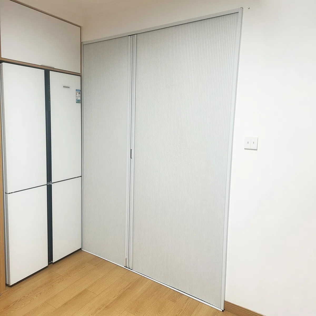 Puerta Corredera Plegable Puertas De Concertina Blancas Para Interiores, 190 200 210 220 230 240 Cm De Alto, Puerta Plegable Invisible Con Diseño Panal Para Cocina, Sin Necesidad De Taladrar(80x200cm/