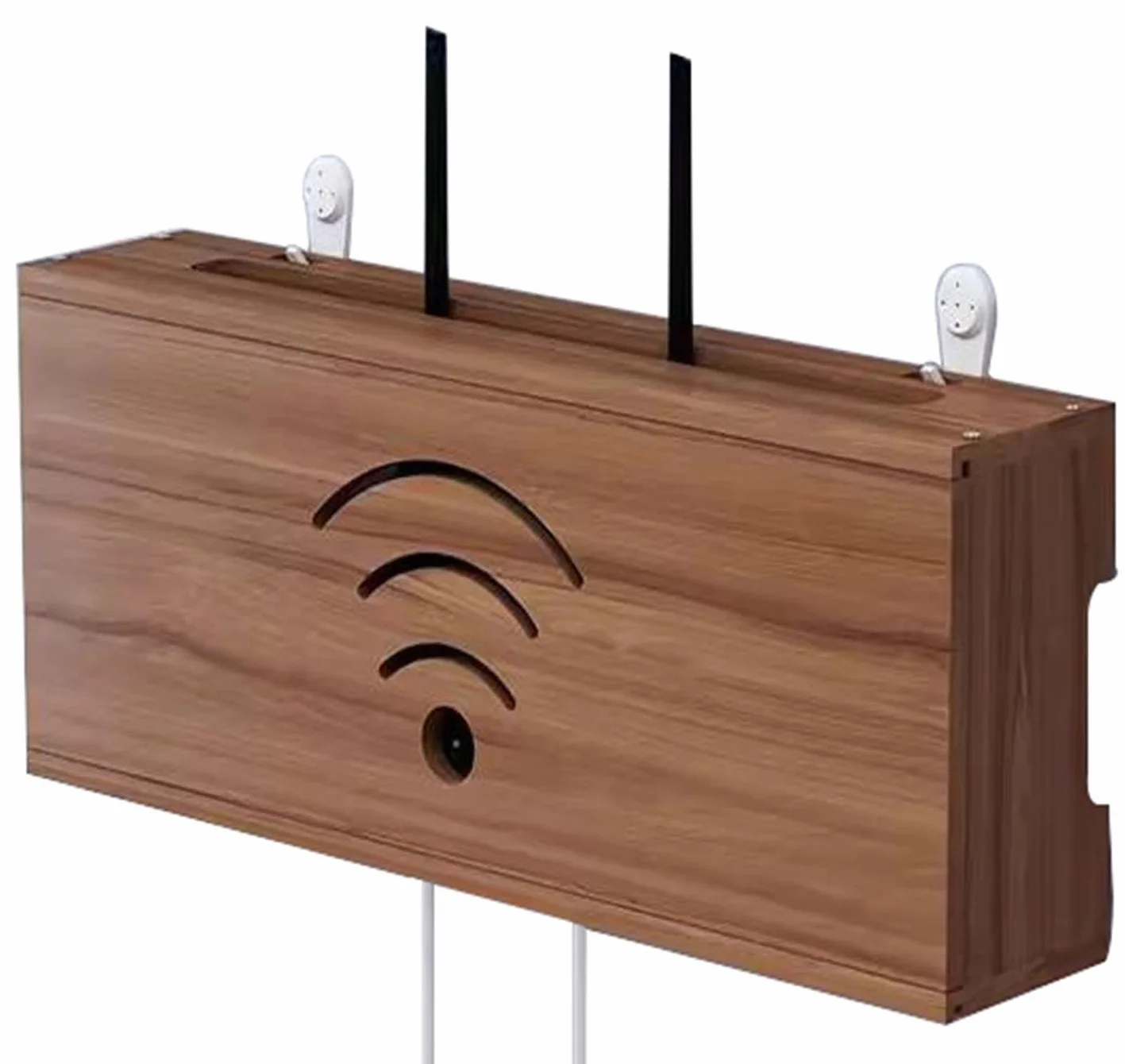 Caja Router WiFi para Pared, Estante de Almacenamiento de Router Madera, Soporte Router Pared Organizador de Cable, Caja Ocultar Router WiFi(Brown)