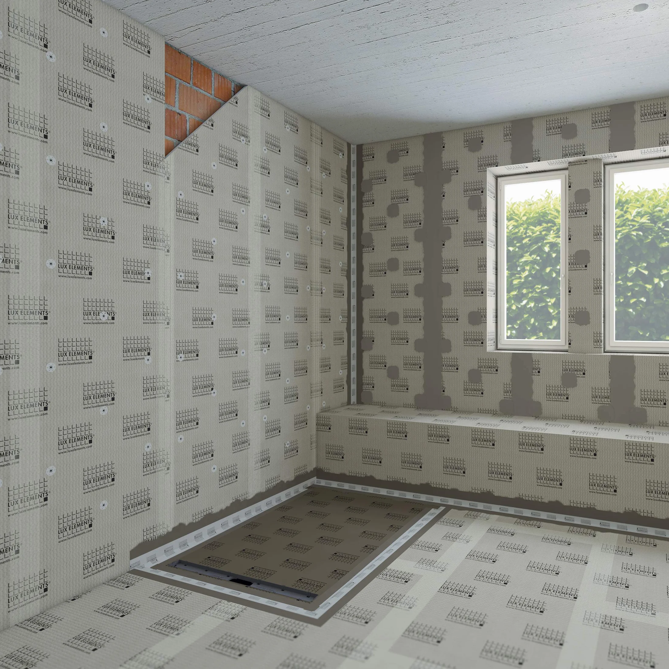LUX ELEMENTS Placa de construcción lista para azulejos 125 x 60 cm, 4 unidades, placa de espuma dura de 4 mm de poliestireno expandido con revestimiento de mortero especial, resistente al moho
