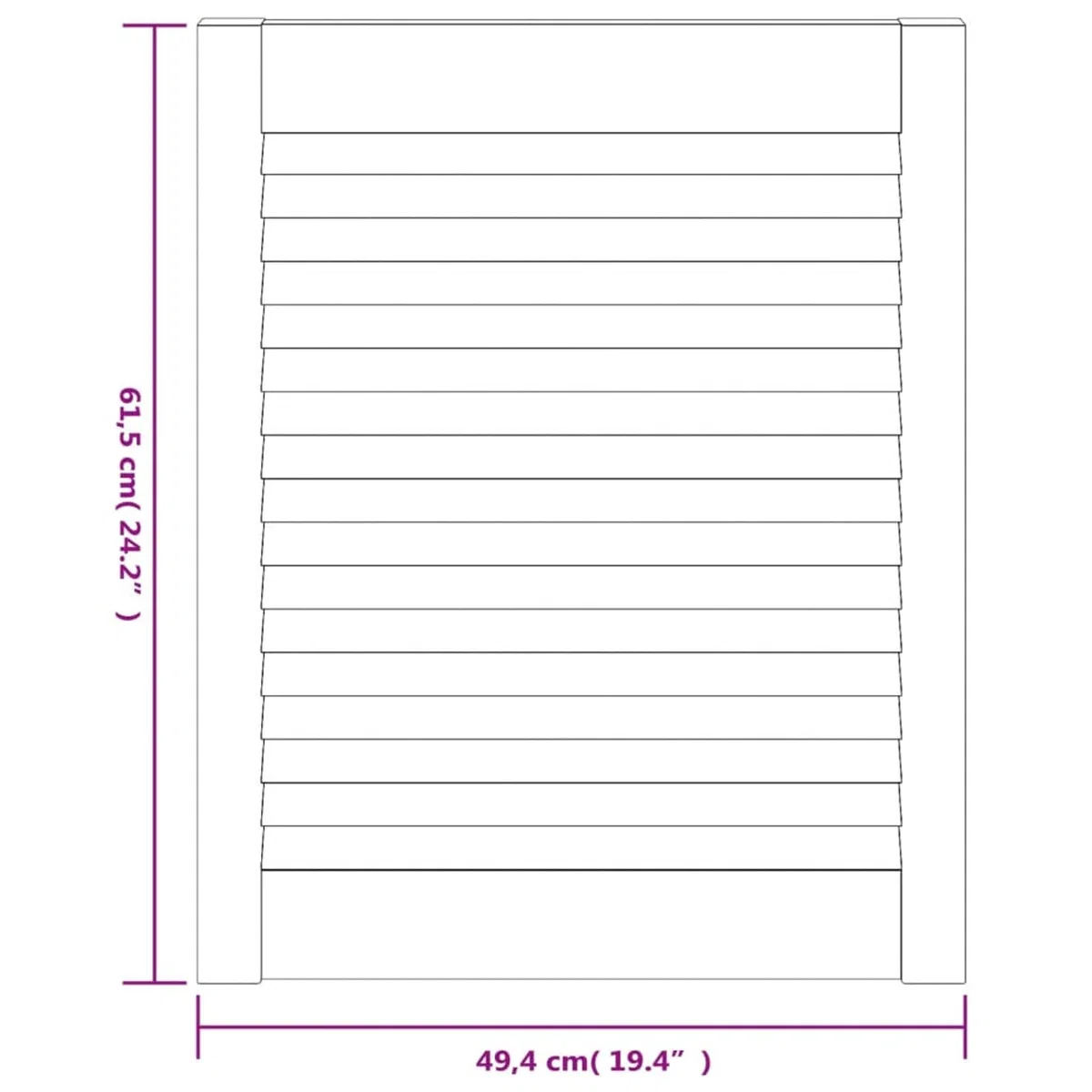 Rantry Puerta Tipo persiana Madera Maciza de Pino 61,5x49,4cm Puertas de armarios