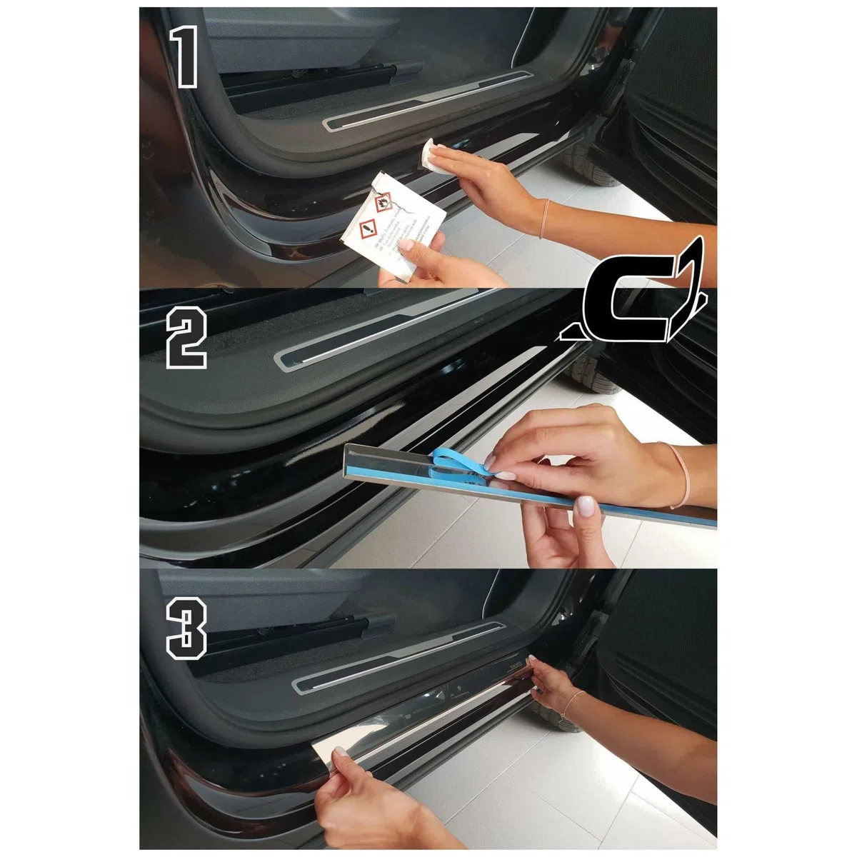 Satén Embellecedores de umbral de puerta de acero inoxidable para Toyota RAV4 IV 2013-2018 5 -Puerta. Mayor confort de marcha con placas de umbral resistentes al ácido - Protección contra arañazos