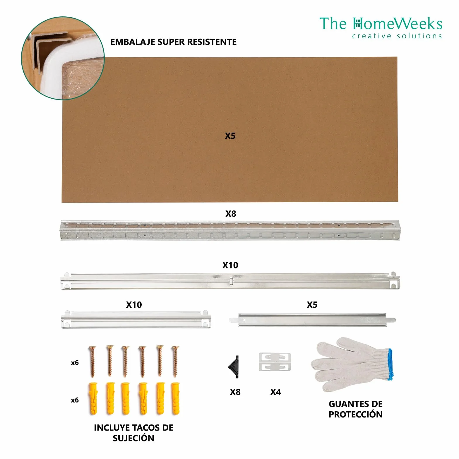 The Homeweeks Pack 2 Estanterías Almacenaje Metálicas 180 * 90 * 40cm | Acero Galvanizado | Modular 5 Baldas Ajustables | 175 kg por Estante 875 kg Total | Montaje Suelo | System Click & Push