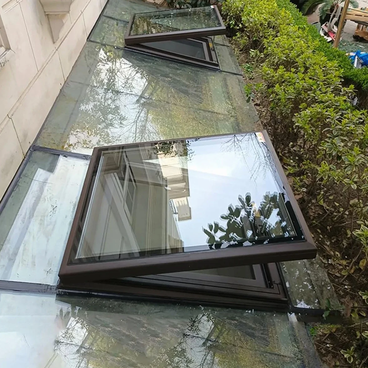 IBOWZ Claraboyas para solárium, Ventana Personalizable con elevación por Gas, Vidrio Templado de Doble acristalamiento, Apertura eléctrica remota y Sensor de Lluvia, para soláriums, sótanos y áticos.