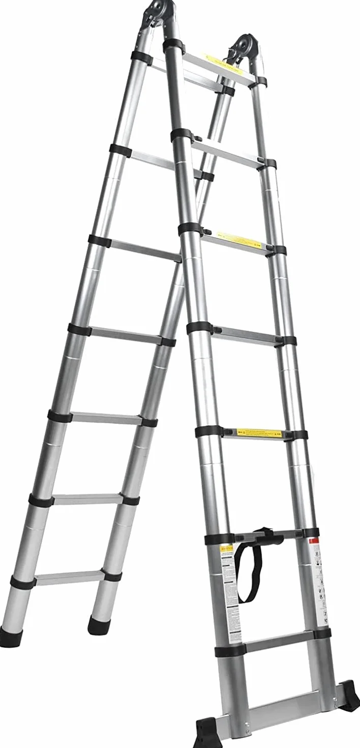 TREPPE Escalera Telescópica Aluminio Doble Cara 4,4m (2,2m + 2,2m)