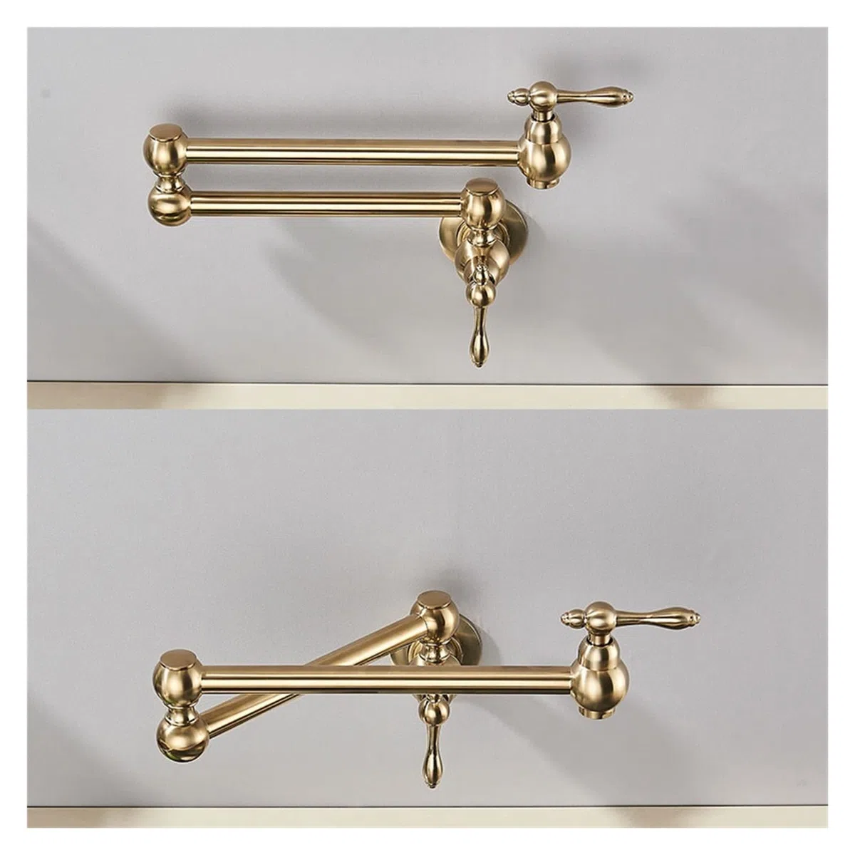 Grifo de llenado de ollas Grifo de cocina de latón Oro cepillado Sing Fregadero de cocina frío Grifo de agua Grifo monomando Grifo de rotación 360 Montado en la pared ( Color : Chrome A , Size : Y )