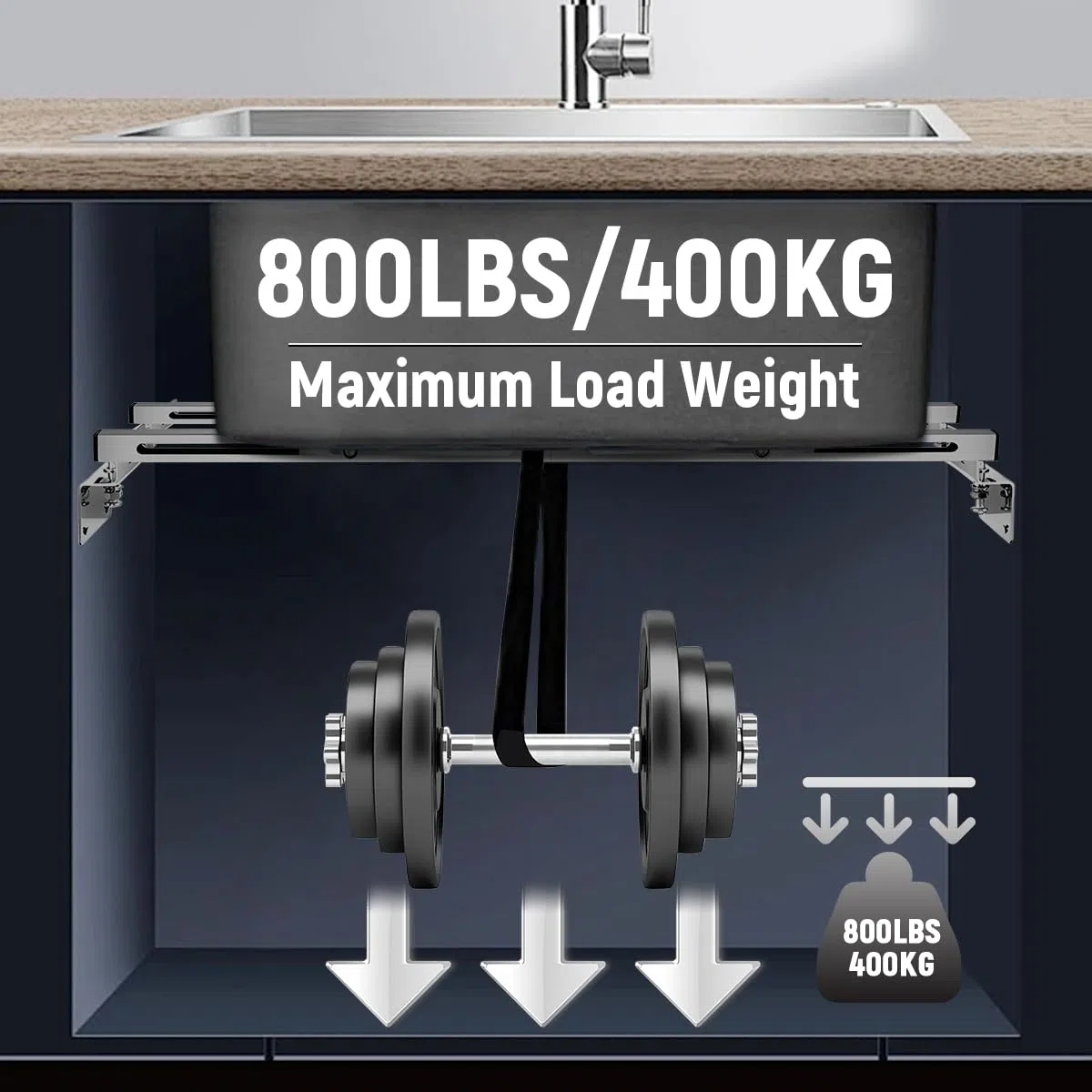 Soportes Para Fregadero Bajo Montaje, 2 Piezas Ajustable Soportes Para Fregadero Bajo Encimera De Acero Inoxidable, Kit de Instalación Resistente Para Fregadero De Cocina Y Baño (71-100 cm)